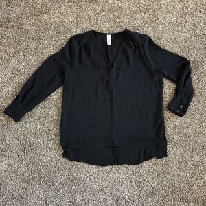 Womens Pure Energy Black Sheer‎ Long Sleeve Blouse Size 1X